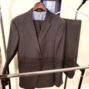 Tommy Hilfiger Charcoal Windowpane Suit
